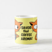 コーヒーユーモアのあることわざかわいい漫画猫 コーヒーマグカップ (中央)