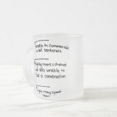 コーヒーユーモアのコーヒー常習者のカフェインの恋人 フロストグラスマグカップ (正面左)