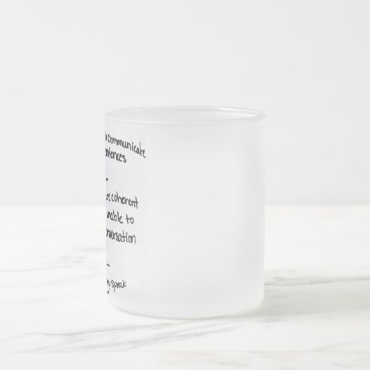 コーヒーユーモアのコーヒー常習者のカフェインの恋人 フロストグラスマグカップ (中央)