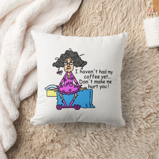 コーヒーユーモアの前の朝 クッション (ブランケット)