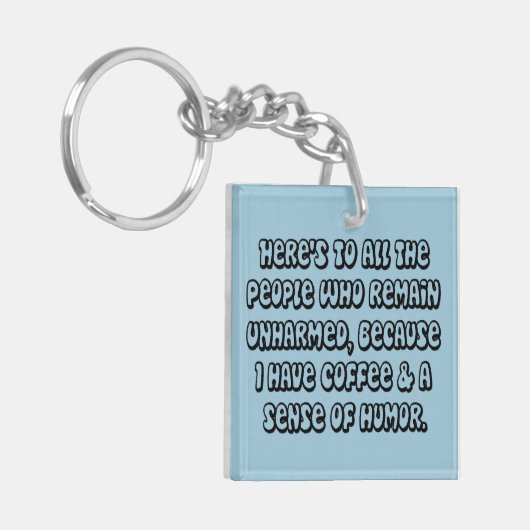 コーヒーユーモア両面キーチェーン キーホルダー (正面左)