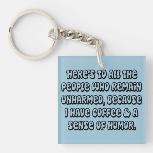 コーヒーユーモア両面キーチェーン キーホルダー (正面)