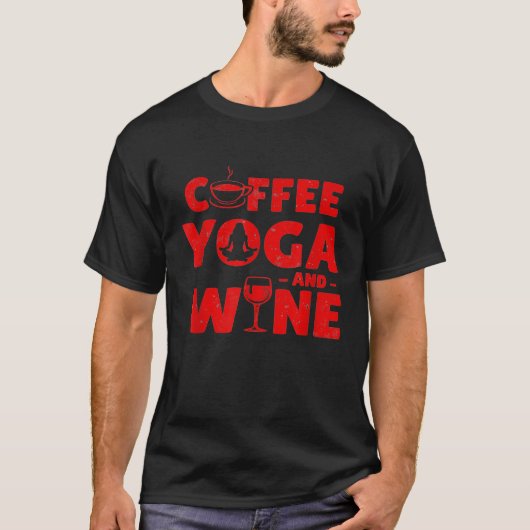 コーヒーヨガとワイン Tシャツ (正面)