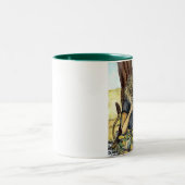 コーヒーライオン深刻なコーヒー2調子 ツートーンマグカップ (中央)