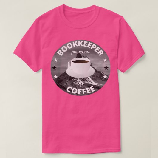 コーヒーライブラリーを搭載したブックキーパー Tシャツ (デザイン正面)