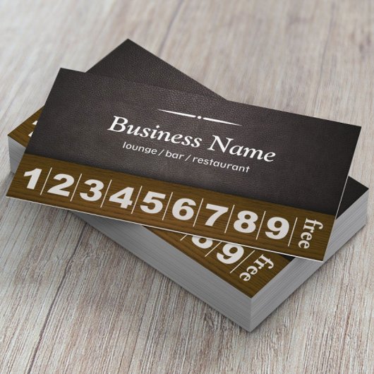 コーヒーラウンジバーレザー&ウッドロイヤリティパンチ ロイヤリティカード