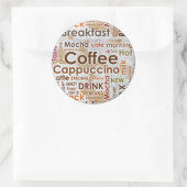 コーヒーラウンドステッカー、3インチ（6枚） ラウンドシール (バッグ)