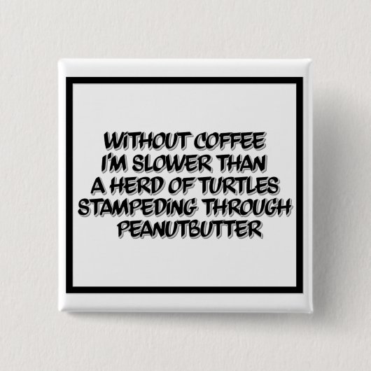 コーヒーラグブラックとホワイトコーヒーユーモアのボタン 缶バッジ (正面)