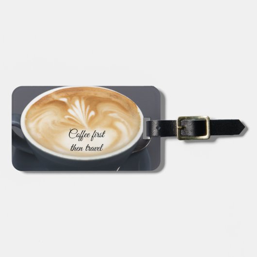 コーヒーラテその後、旅行荷物タグ ラゲッジタグ (正面横)