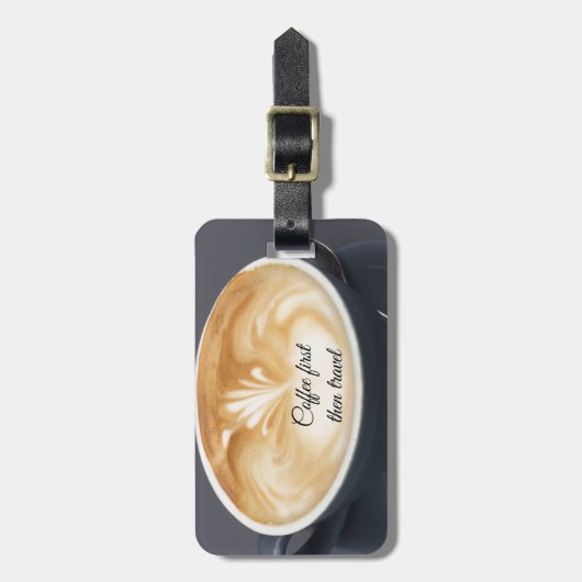 コーヒーラテその後、旅行荷物タグ ラゲッジタグ (正面縦)