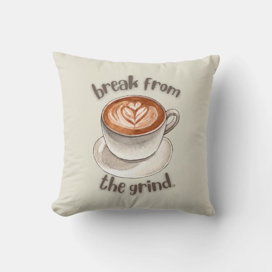 コーヒーラテの枕 クッション (正面)
