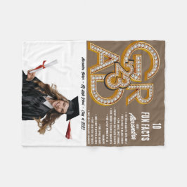 コーヒーラテの楽しい事実と写真 2023 卒業 卒業 フリースブランケット