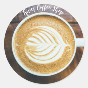 コーヒーラテの葉の形のフォームのカップ木名 ラウンドシール