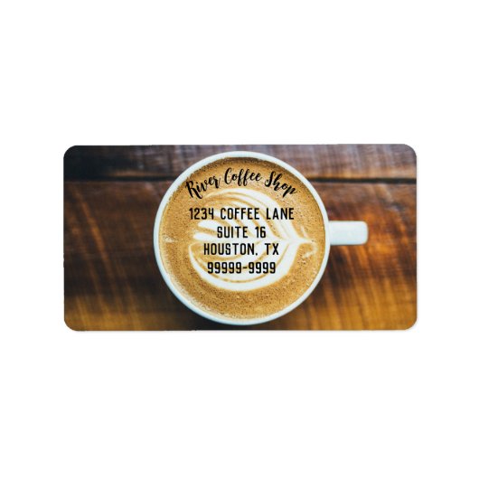 コーヒーラテの葉の形のフォームのカップ木名 ラベル (正面)