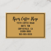 コーヒーラテの葉の形のフォームのカップ木名 名刺 (裏面)