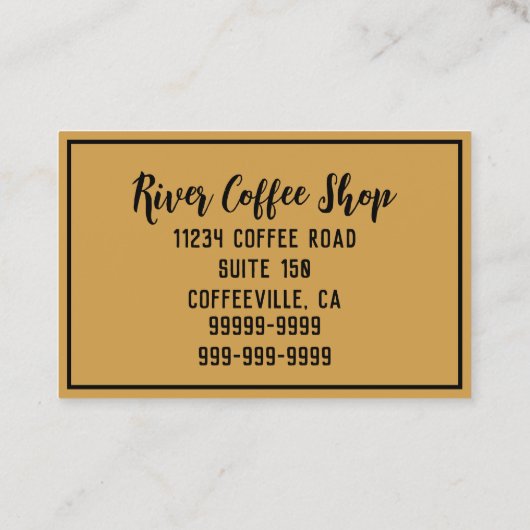 コーヒーラテの葉の形のフォームのカップ木名 名刺 (裏面)