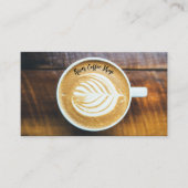 コーヒーラテの葉の形のフォームのカップ木名 名刺 (正面)