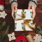 コーヒーラテエクスプレッソカップクリスマステーマ ラッピングペーパー