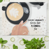 コーヒーラテカップ キッチンタオル (折り畳み)