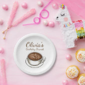 コーヒーラテカプチーノバースデーパーティーブランチ ペーパープレート (パーティー)