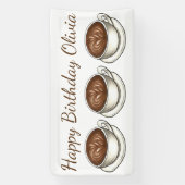 コーヒーラテカプチーノバースデーパーティーブランチ 横断幕 (縦)