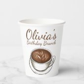 コーヒーラテカプチーノバースデーパーティーブランチ 紙コップ (正面)