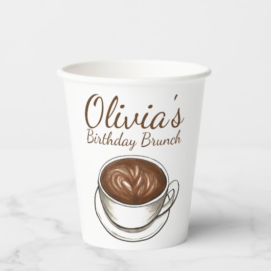 コーヒーラテカプチーノバースデーパーティーブランチ 紙コップ (正面)