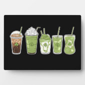 コーヒーラテグリーンキュートアイリッシュセントパトリックの日 フォトプラーク (正面)