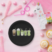 コーヒーラテグリーンキュートアイリッシュセントパトリックの日 ペーパープレート (パーティー)