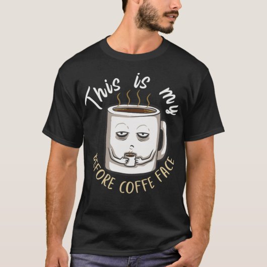 コーヒーラテ猫の前の顔 Tシャツ (正面)