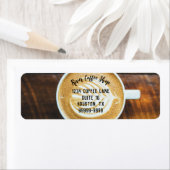 コーヒーラテ葉状発泡差出人住所 ラベル (インサイチュ)