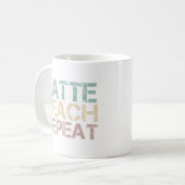 コーヒーラテ 教える 反復 面白い先生の引用 コーヒーマグカップ (正面左)