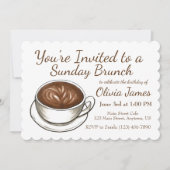コーヒーラテ 誕生日 婚約 結婚前お披露目パーティー 朝食 招待状 (正面)
