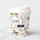 コーヒーラバーインクスケッチパターン 紙コップ (裏面)