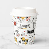 コーヒーラバーインクスケッチパターン 紙コップ (正面)