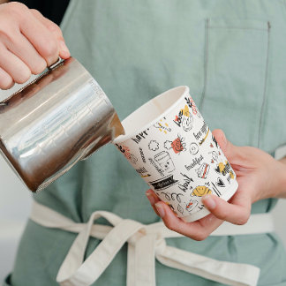 コーヒーラバーインクスケッチパターン 紙コップ