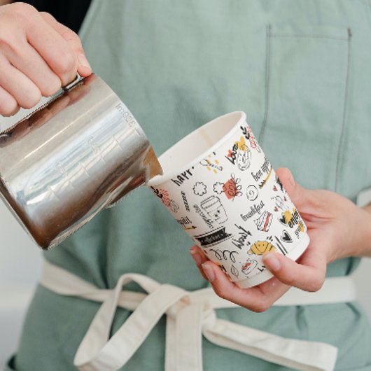 コーヒーラバーインクスケッチパターン 紙コップ