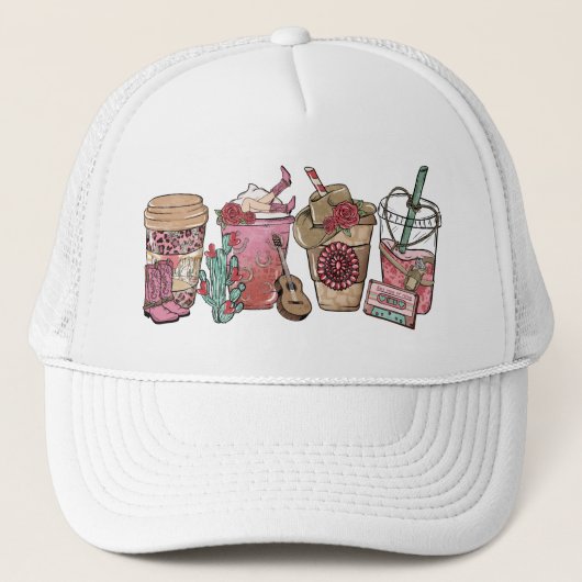 コーヒーラバーウエスタンカウボーイテーマ キャップ (正面)
