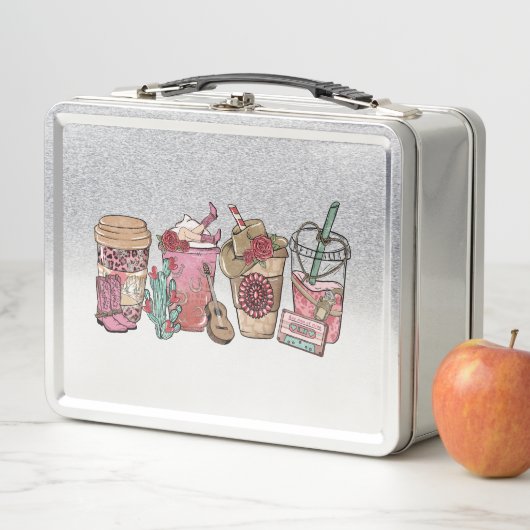 コーヒーラバーウエスタンカウボーイテーマ メタルランチボックス (インサイチュ)