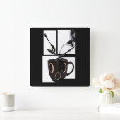 コーヒーラバーウォールクロック スクエア壁時計 (ホーム)