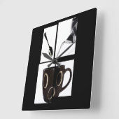 コーヒーラバーウォールクロック スクエア壁時計 (傾斜)