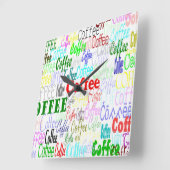 コーヒーラバーウォールクロック スクエア壁時計 (傾斜)