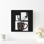 コーヒーラバーウォールクロック スクエア壁時計 (ホーム)