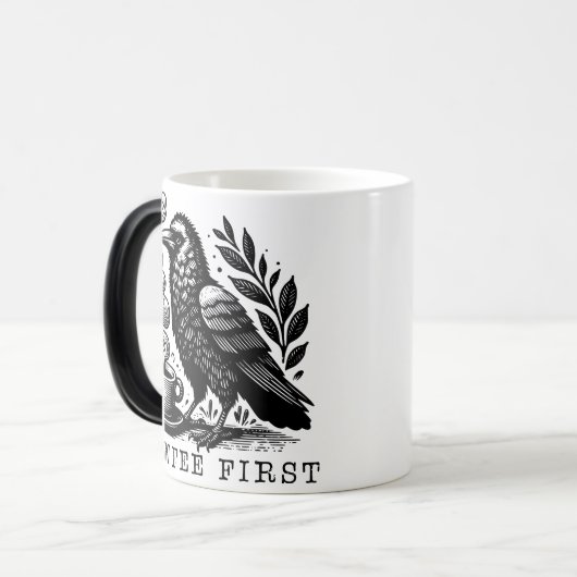 コーヒーラバーカップ、コーヒーユーモアのマグカップ、コーヒージョーク モーフィングマグカップ (正面左)