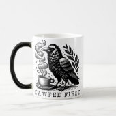 コーヒーラバーカップ、コーヒーユーモアのマグカップ、コーヒージョーク モーフィングマグカップ (左)