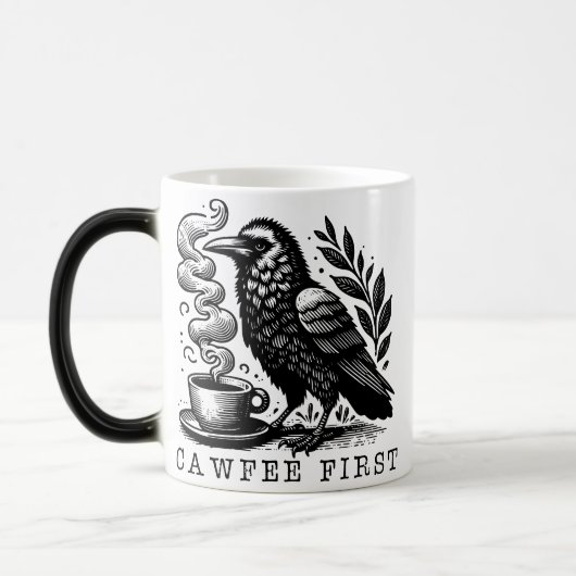 コーヒーラバーカップ、コーヒーユーモアのマグカップ、コーヒージョーク モーフィングマグカップ (左)