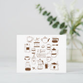 コーヒーラバーカード – カフェイン中毒 – カップ – バリスタ ポストカード (スタンド正面)