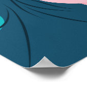 コーヒーラバーガールブルーヘアカフェインタトゥー ポスター (角)