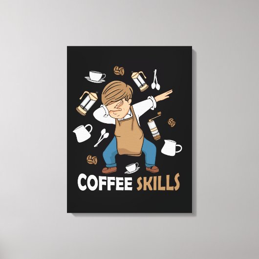 コーヒーラバーギフトメンバリスタラテアート キャンバスプリント (正面)