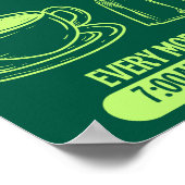 コーヒーラバークラブプリント、レトロシャルボードスタイル ポスター (角)